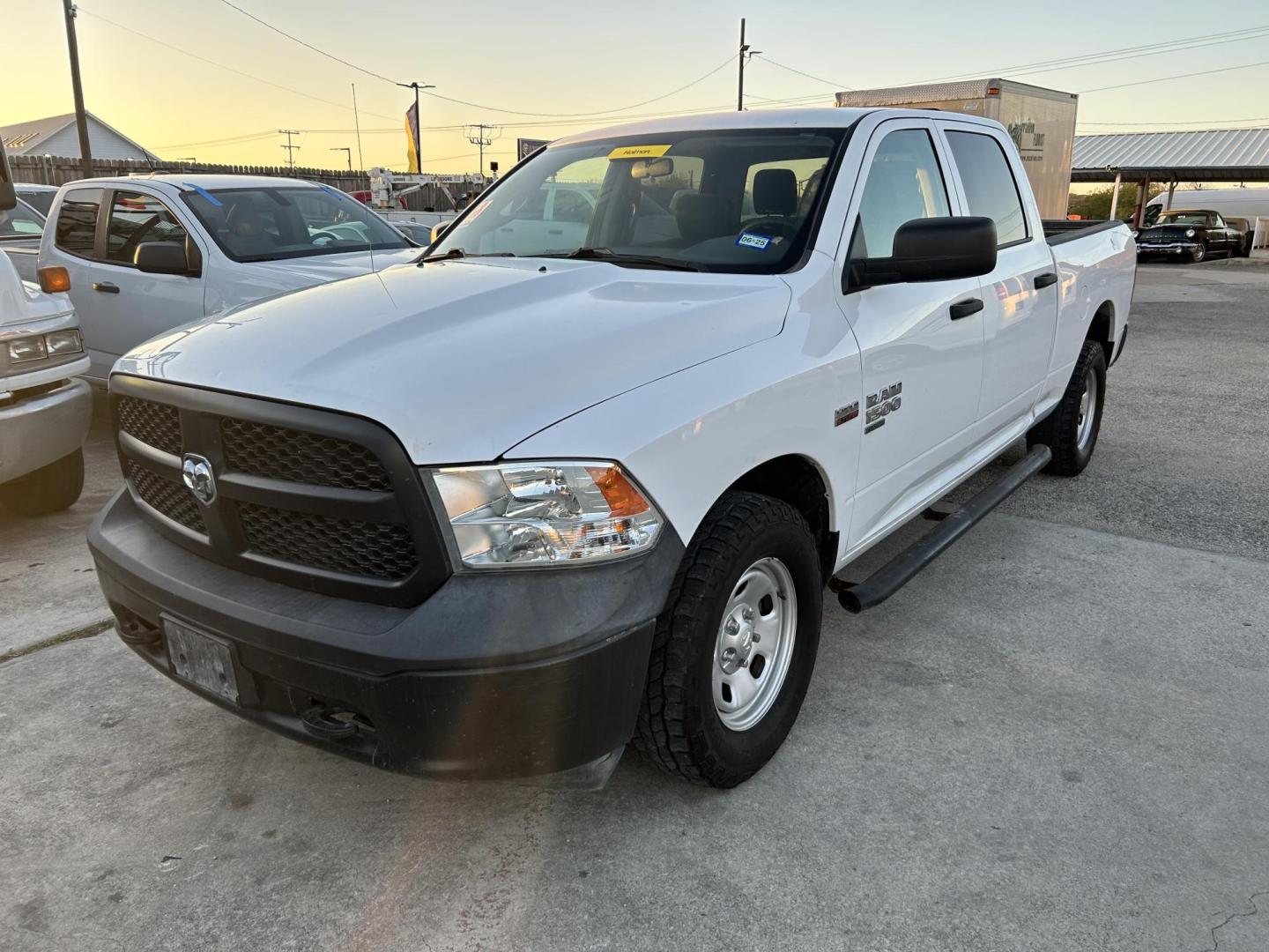 2019 White RAM 1500 Tradesman Crew Cab LWB 4WD (1C6RR7ST0KS) with an 5.7L V8 OHV 16V engine, 8A transmission, located at 1687 Business 35 S, New Braunfels, TX, 78130, (830) 625-7159, 29.655487, -98.051491 - Photo#0