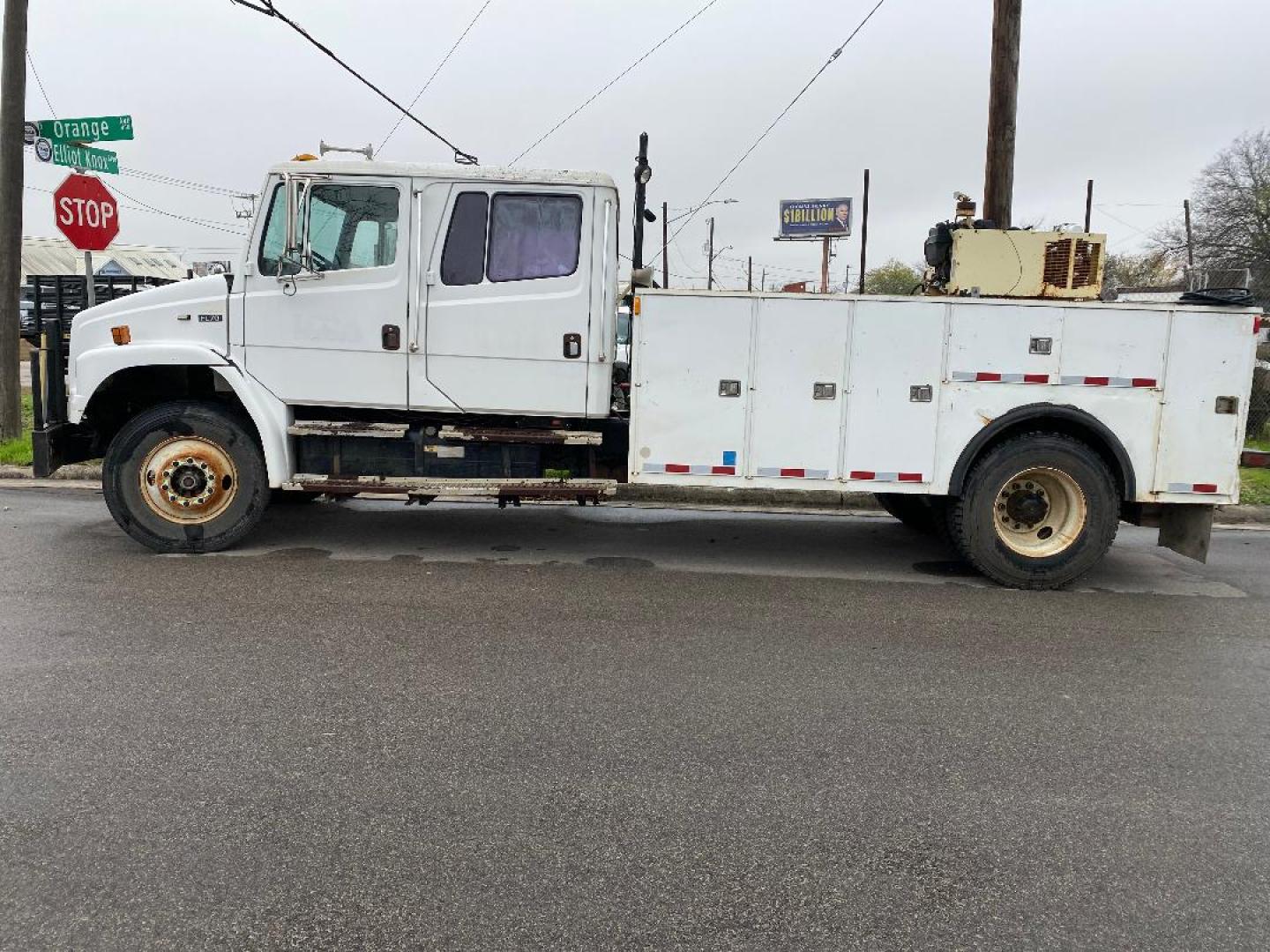 2002 White /Gray Freightliner FL70 - (1FVABTAK82H) with an 7.2L L6 DIESEL engine, located at 1687 Business 35 S, New Braunfels, TX, 78130, (830) 625-7159, 29.655487, -98.051491 - Photo#1