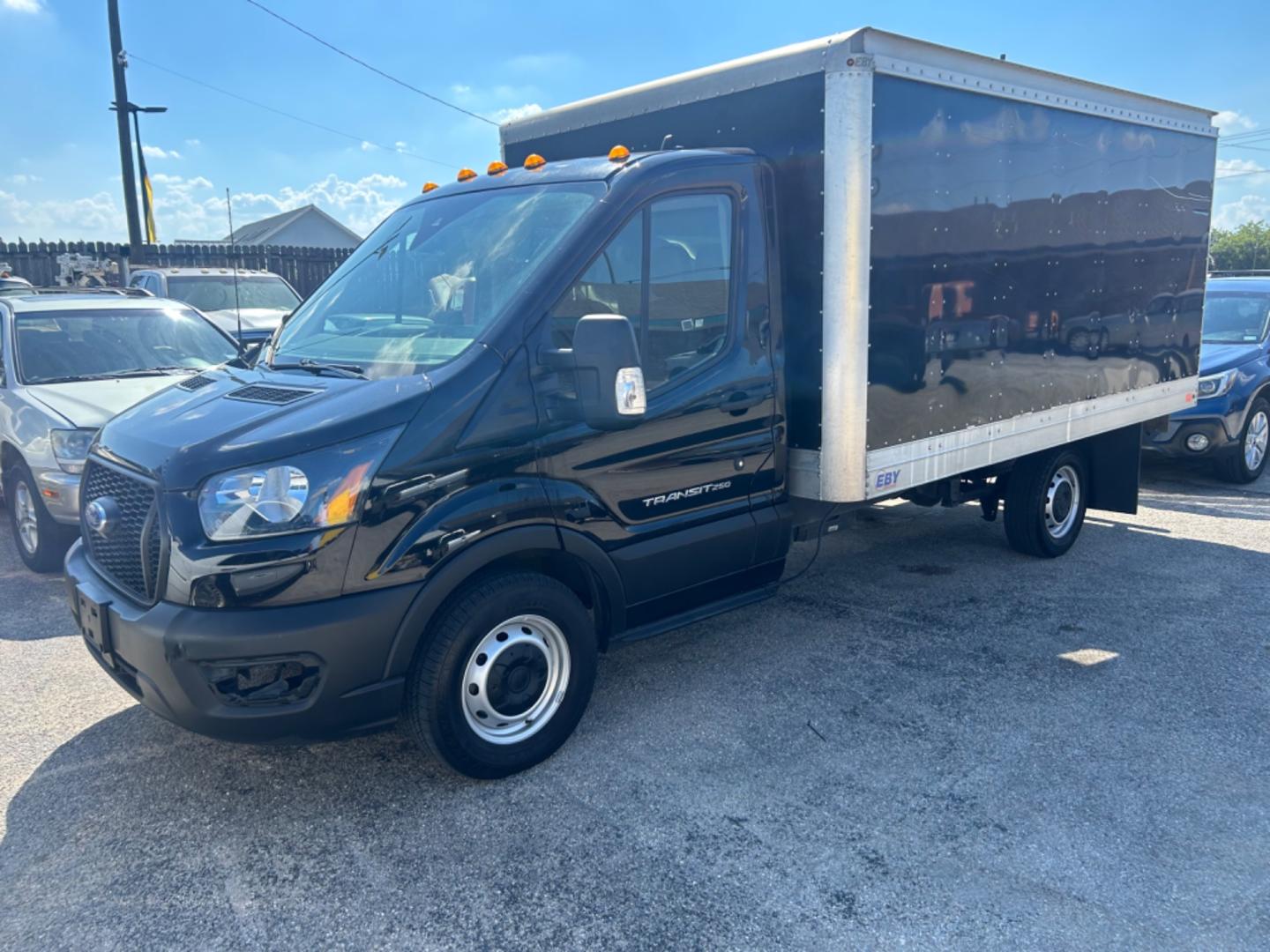 2021 Black /Gray Ford Transit T-250 (1FDBR5Z82MK) with an 3.5L V6 DOHC 24V engine, located at 1687 Business 35 S, New Braunfels, TX, 78130, (830) 625-7159, 29.655487, -98.051491 - Photo#0