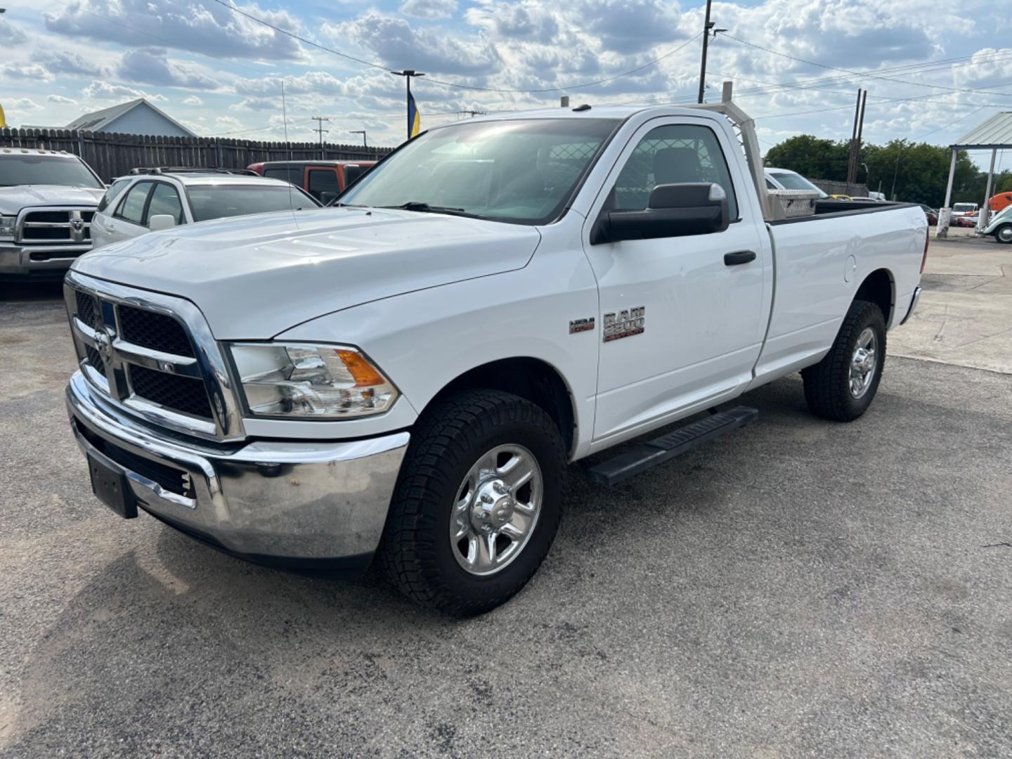 2018 White RAM 2500 Tradesman Regular Cab 2WD (3C6MR4AJ5JG) with an 6.4L V8 engine, 6A transmission, located at 1687 Business 35 S, New Braunfels, TX, 78130, (830) 625-7159, 29.655487, -98.051491 - Hail Damage - Photo#0