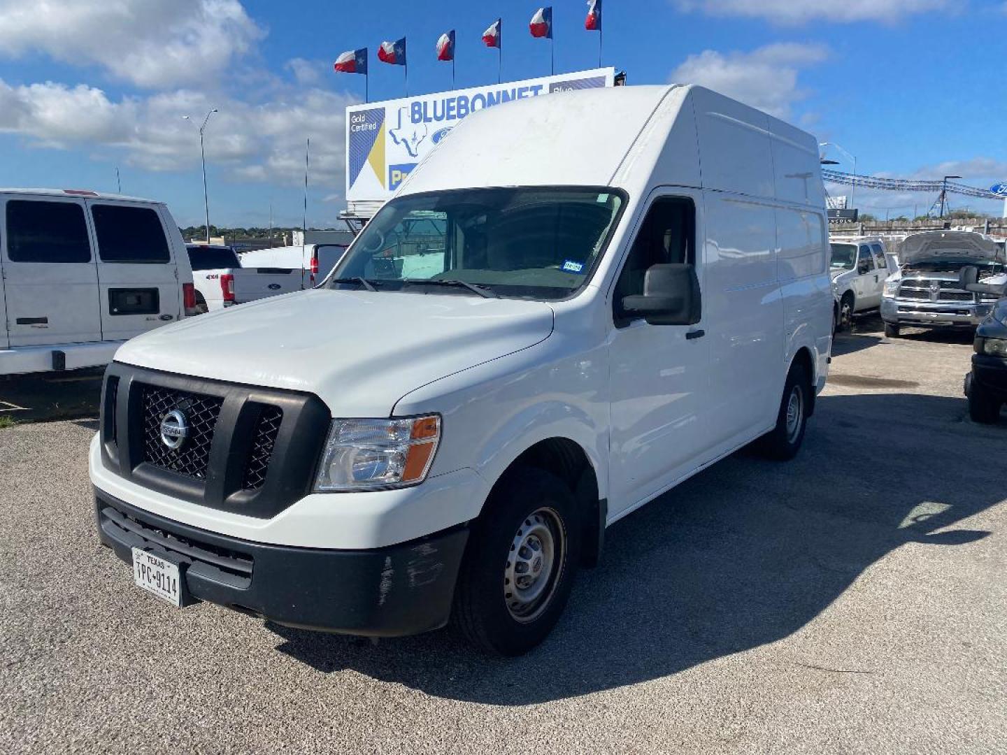 2019 White Nissan NV Cargo 2500 HD S V6 High Roof (1N6BF0LY6KN) with an 4.0L V6 engine, 5A transmission, located at 1687 Business 35 S, New Braunfels, TX, 78130, (830) 625-7159, 29.655487, -98.051491 - Photo#0