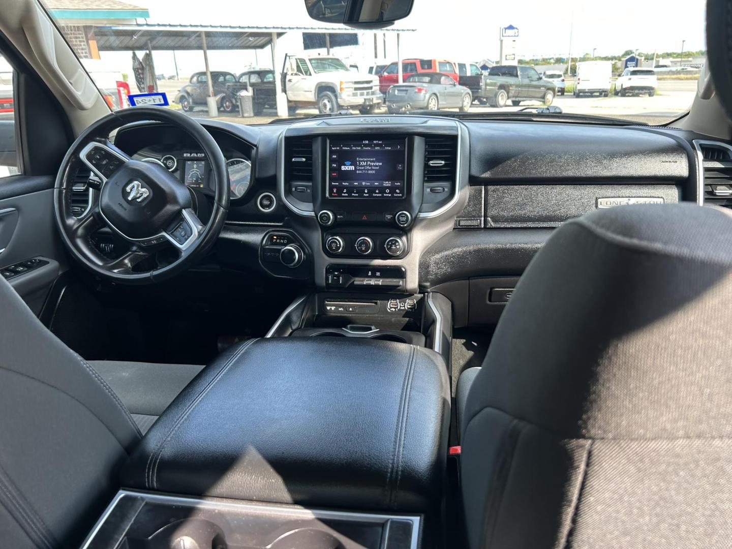 2019 Grey RAM 1500 Big Horn Crew Cab SWB 2WD (1C6RREFT3KN) with an 5.7L V8 OHV 16V engine, 8A transmission, located at 1687 Business 35 S, New Braunfels, TX, 78130, (830) 625-7159, 29.655487, -98.051491 - Photo#9