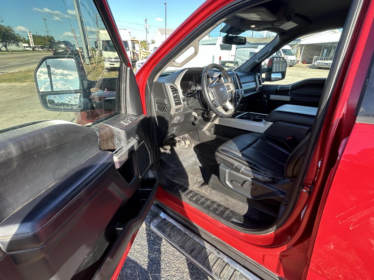 2021 Red Ford F-250 SD Lariat Crew Cab 4WD (1FT7W2BT3ME) with an 6.7L V8 OHV 16V DIESEL engine, 6A transmission, located at 1687 Business 35 S, New Braunfels, TX, 78130, (830) 625-7159, 29.655487, -98.051491 - Photo#4