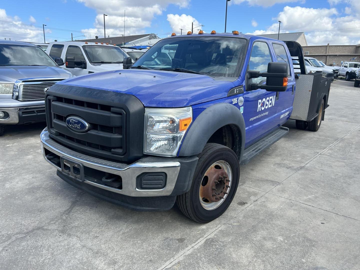 2016 Blue Ford F-550 Crew Cab DRW 2WD (1FD0W5GTXGE) with an 6.7L V8 OHV 16V DIESEL engine, located at 1687 Business 35 S, New Braunfels, TX, 78130, (830) 625-7159, 29.655487, -98.051491 - Photo#0